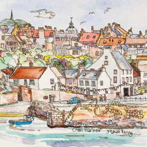 Framed Original 'Crail Harbour'... sold