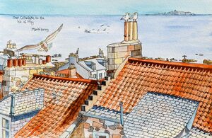 Framed Original Watercolour 'Over Cellardyke to the Isle of May' Sold
