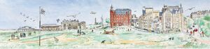 Framed Original Watercolour 'St Andrews Old Course'