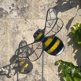 mosaic glass bee on a stake
