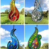 4 seasons stained glass mosaic suncatchers