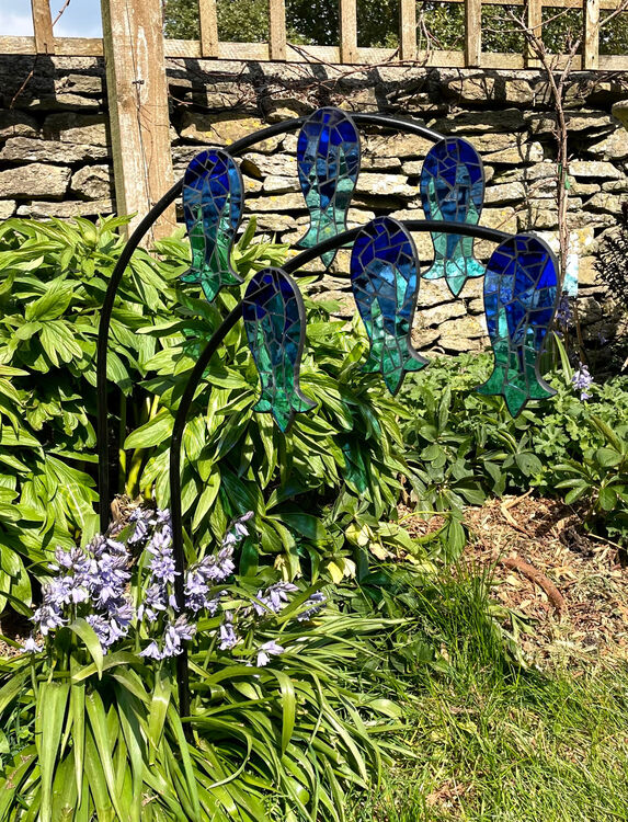bluebell glass garden stakes