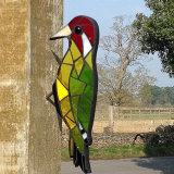 glass mosaic green woodpecker