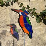mosaic kingfisher pot plant stake