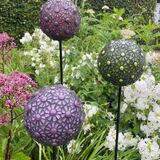 allium mosaic garden stakes