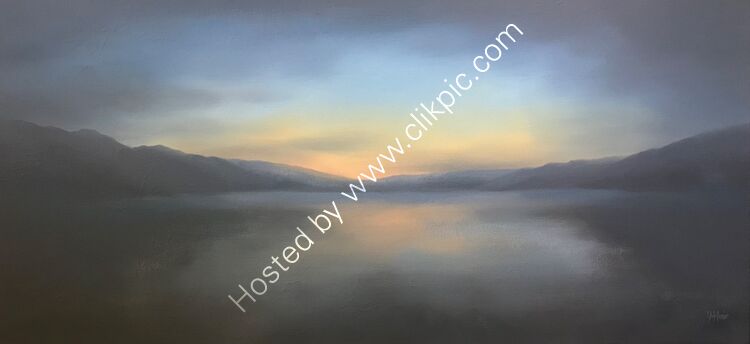 Twilight sky.  Oil on canvas.  85cm x 40cm.  Available from Aberfeldy Gallery.