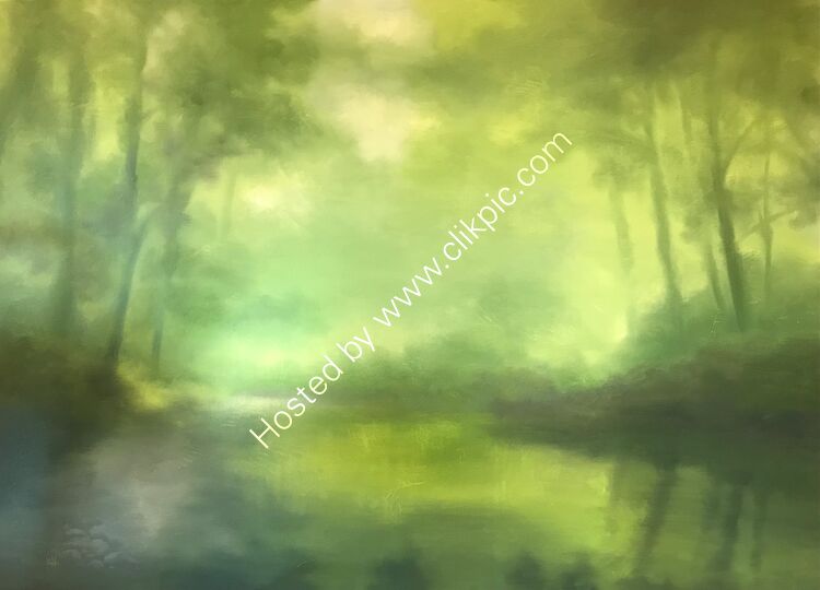 Emerald river. Oil on canvas. 125cm x 90cm. Available from Aberfeldy Gallery.