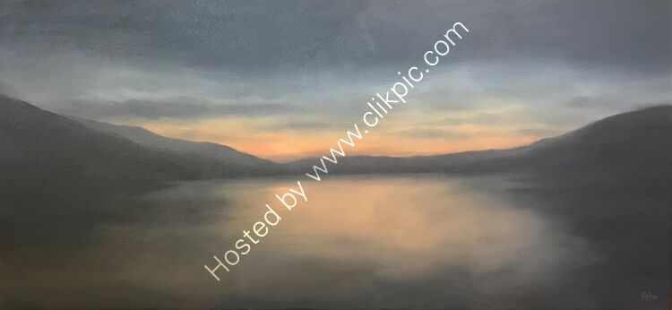 Gentle sunset.  Oil on canvas.  85cm x 40cm.  Available from Aberfeldy Gallery.
