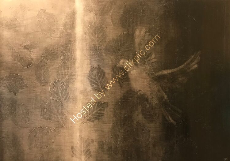 Peace bird.  Oil on panel.  59cm x 42cm.  Available from Frames Gallery, Perth.