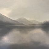 Rain, Loch Voil.  Oil on canvas.  80cm x 55cm.  Available from the Perthshire Gallery.