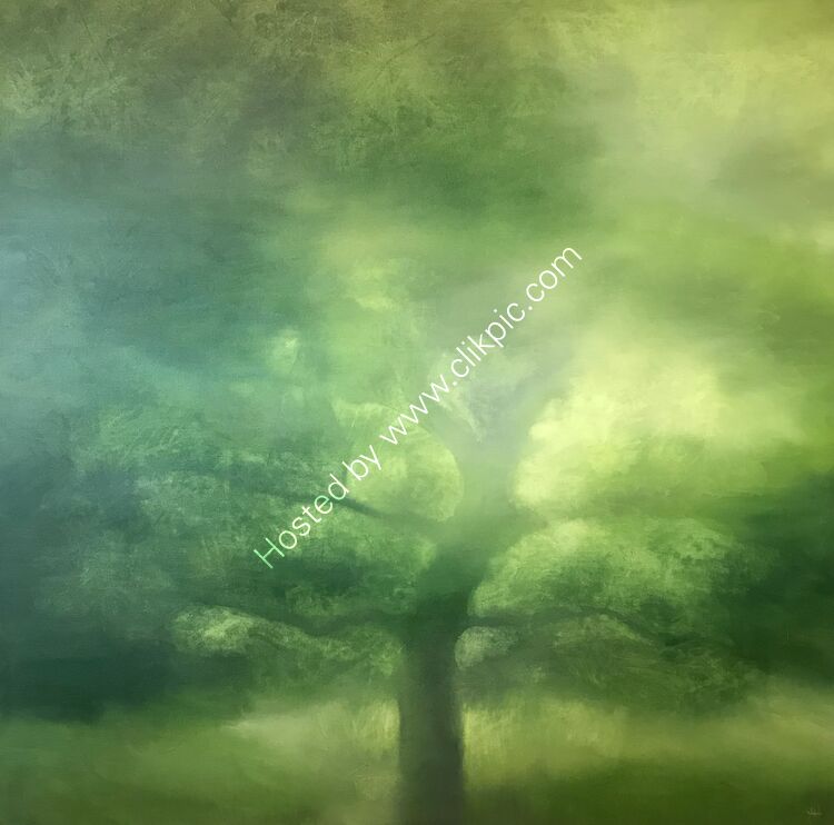 Greenspace.  Oil on canvas.  100cm x 100cm.  Available from Aberfeldy Gallery.