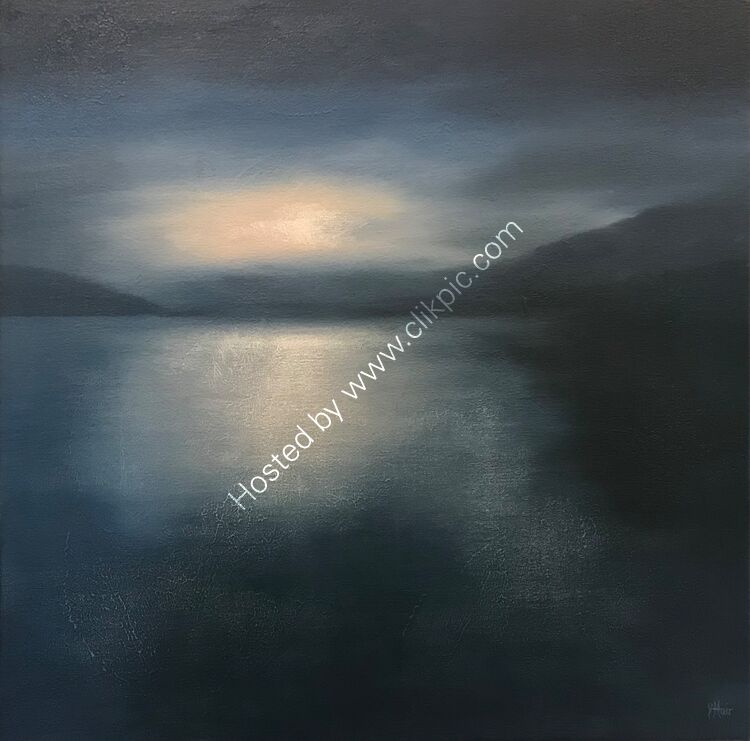 In the stillness.  Oil on canvas.  50cm x 50cm.  Available from Aberfeldy Gallery.