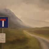 End of the road. Oil on canvas. 122cm x 91.5cm. Available from Sproson Gallery, St Andrews.