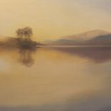 Golden sun, Loch Tatha. Oil on canvas. 80cm x 55cm. Available from Aberfeldy Gallery.