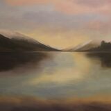 Pastel skies, Loch Voil. Oil on canvas. 122cm x 91.5cm.