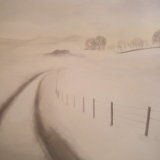Tracks, Little Glenshee.  Oil on canvas.  122cm x 91.5cm.  SOLD